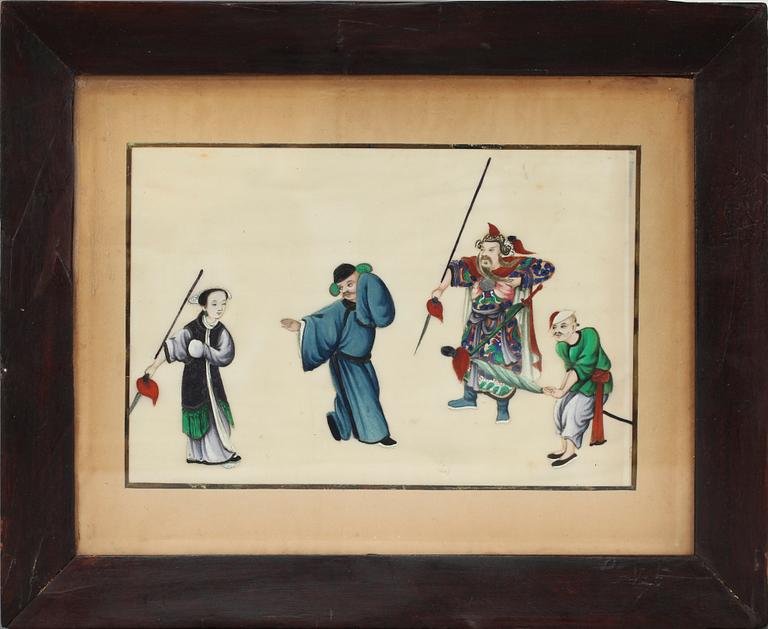 SIDENMÅLNINGAR, 2 st, Kina 1800-tal.