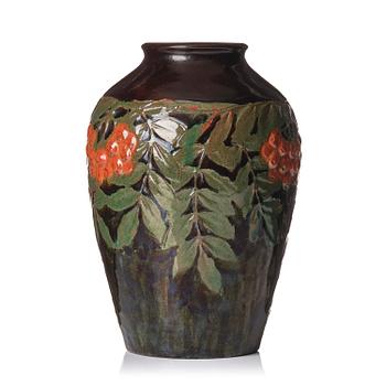 74. Hilma Persson-Hjelm, a glazed earthenware art nouveau vase, executed in her own studio, Arvika 1913. No 2241.