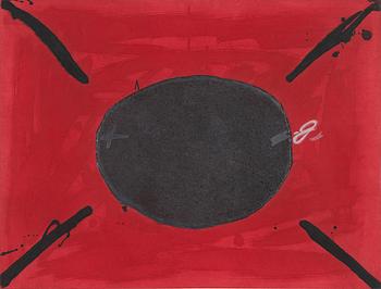 Antoni Tàpies, etching in colours, signed  XLV/LXXXII.