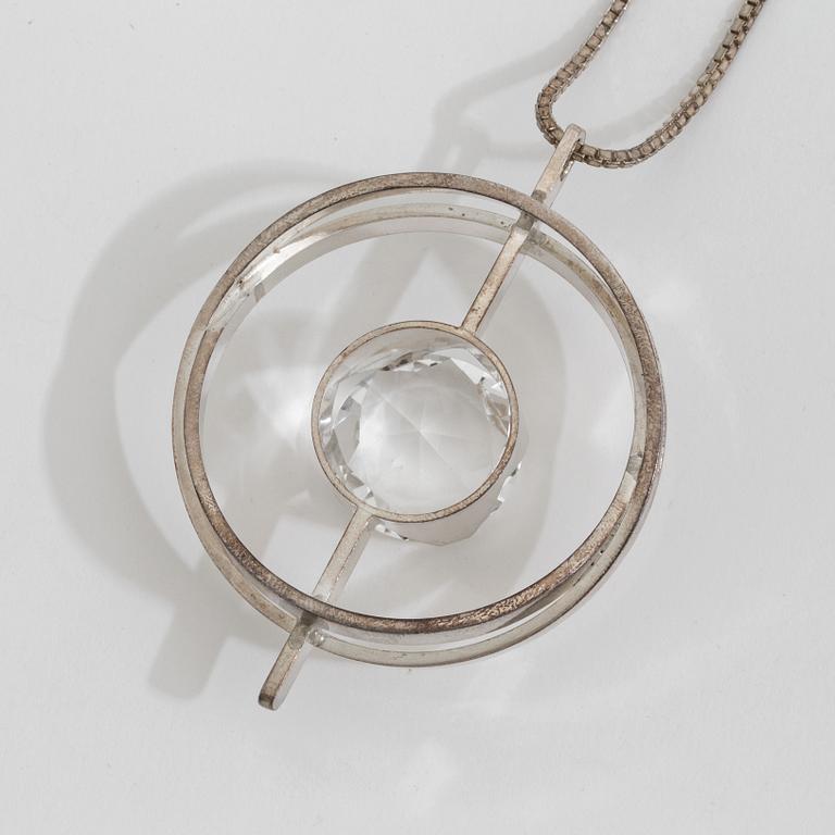 A rock crystal pendant by Waldemar Jonsson, Skara, 1974.