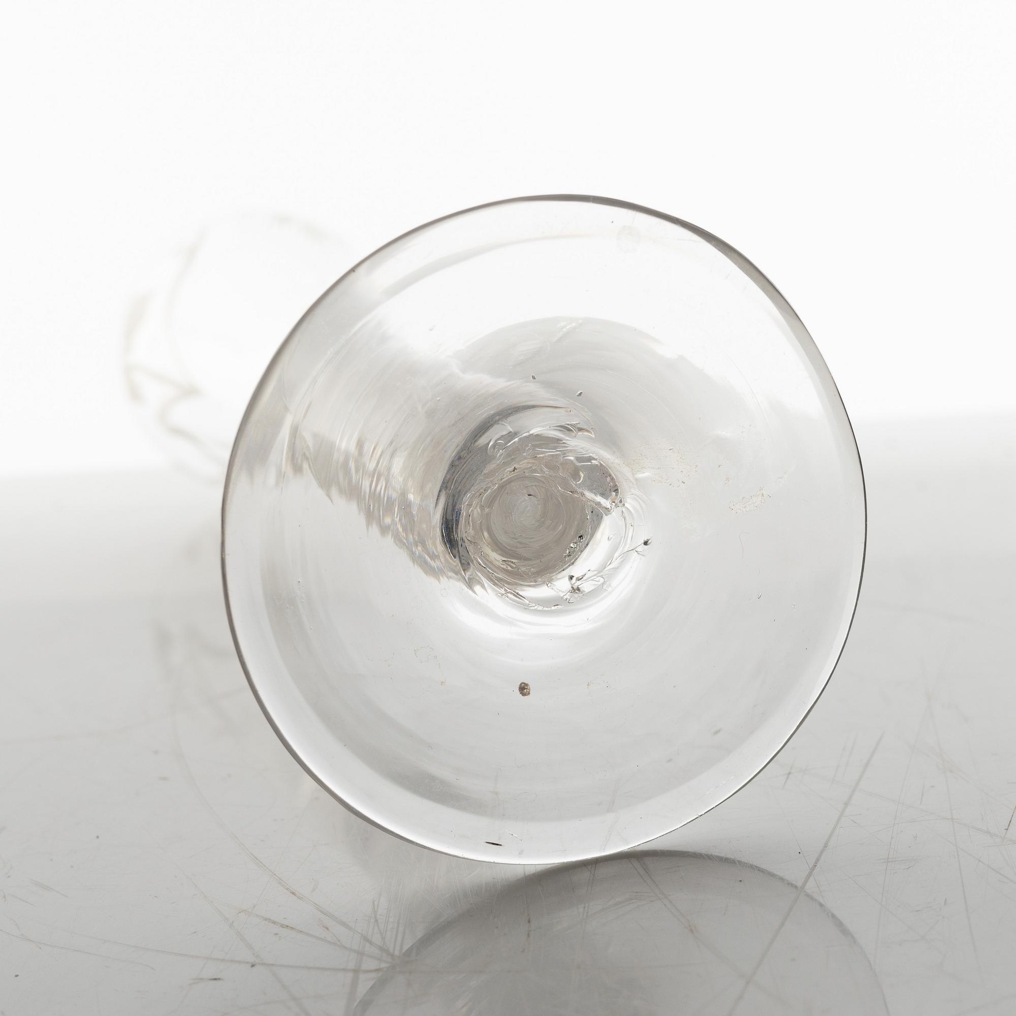 A group of four part Swedish glasses, 18th century.