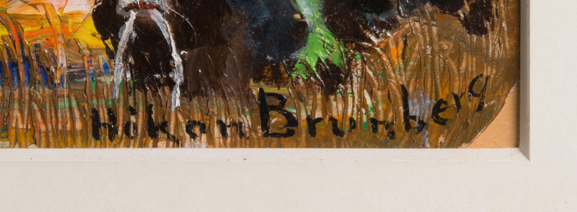 HÅKAN BRUNBERG, oil on paper/palette, signed.
