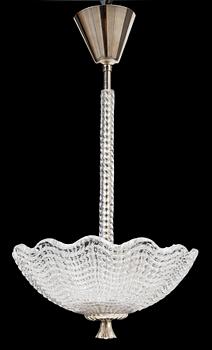 TAKLAMPA, glas, omkring 1900-talets mitt. H 55.