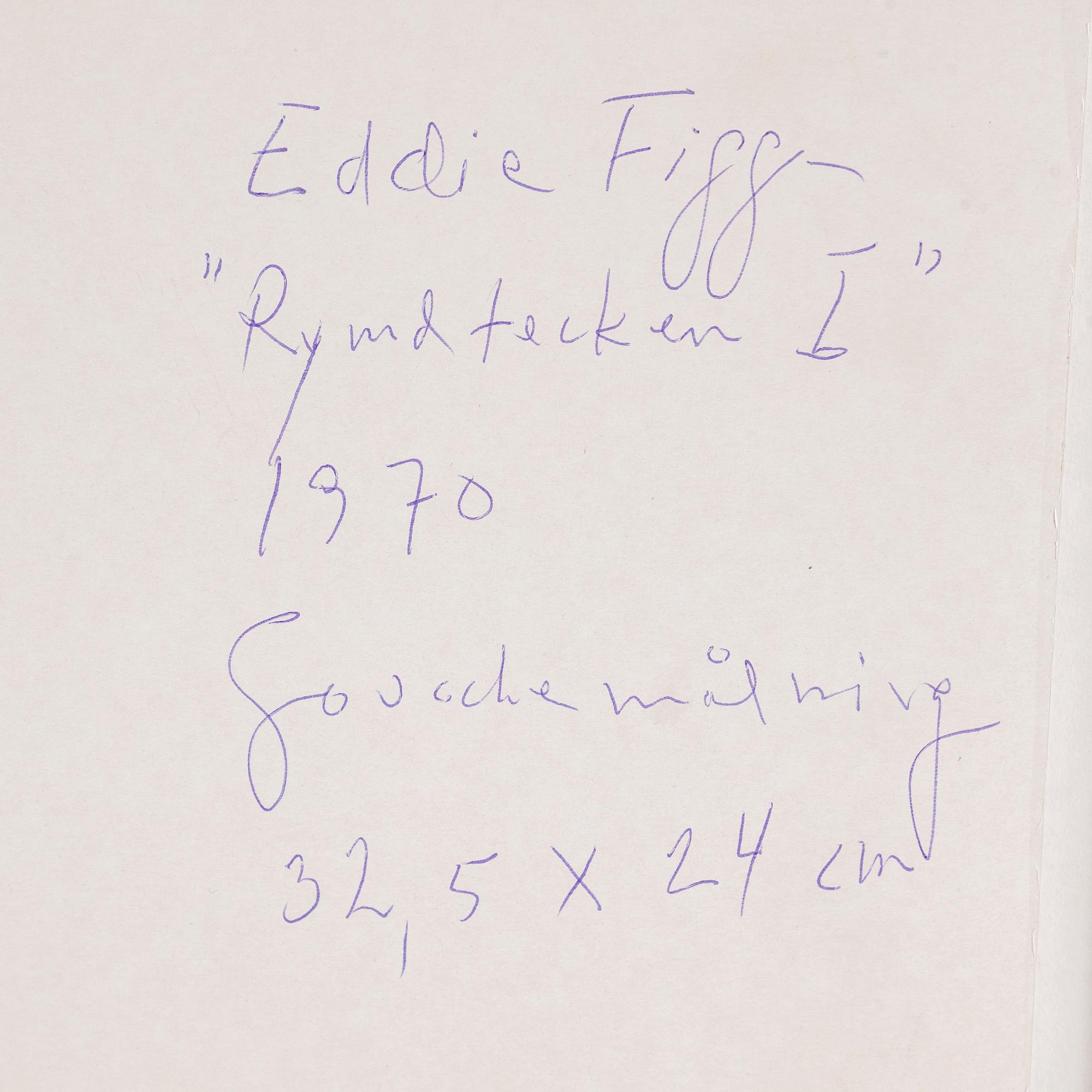 EDDIE FIGGE, gouache on paper, signed and dated 1970.