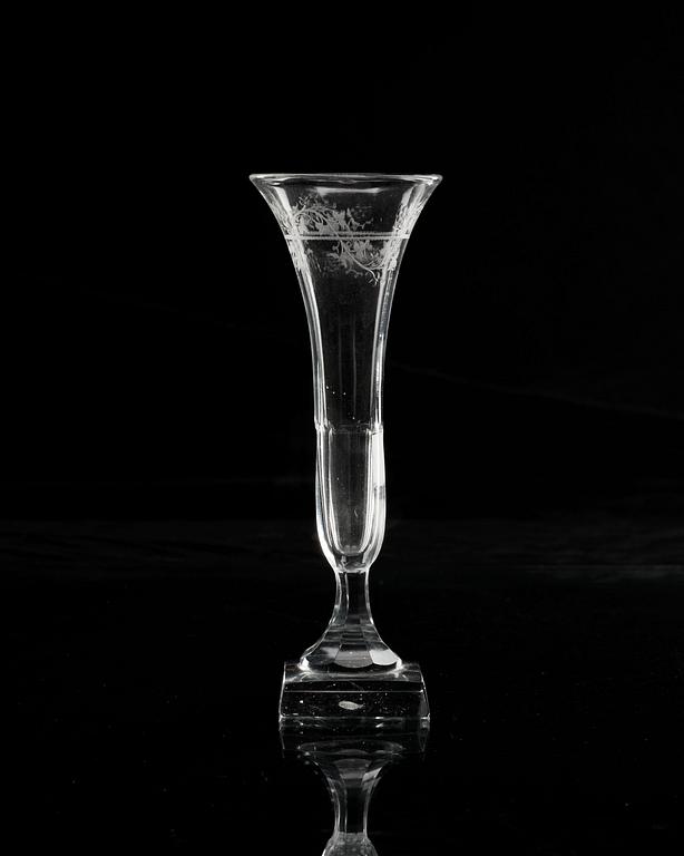 CHAMPAGNESTRUTAR, nio stycken, glas. 1800-tal.