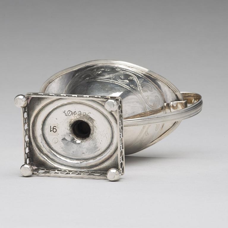 A Swedish 18th century parcel-gilt silver cream-jug, mark of Johan Henrik Frodell, Stockholm 1797.