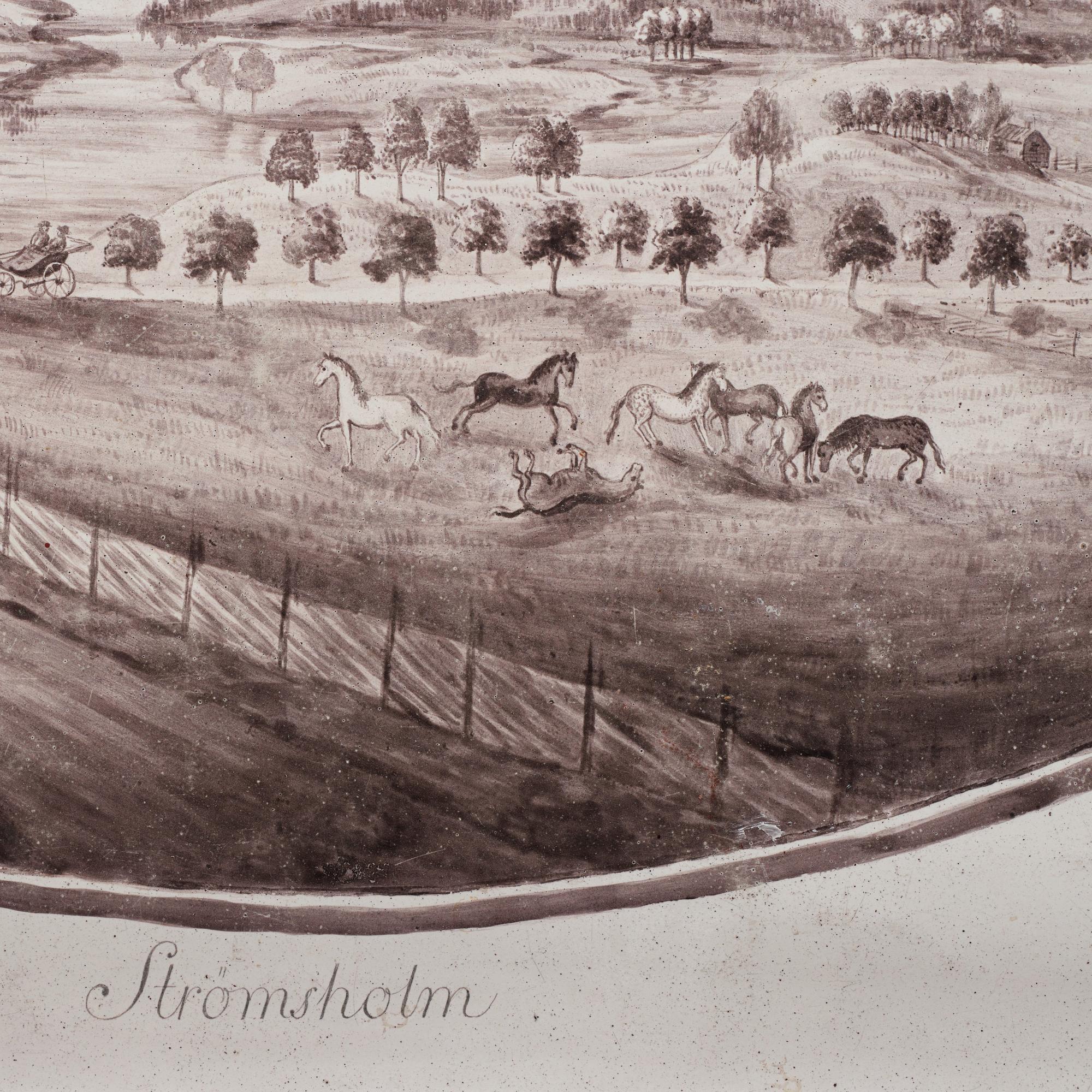 A Gustavian 18th century faience tea table.