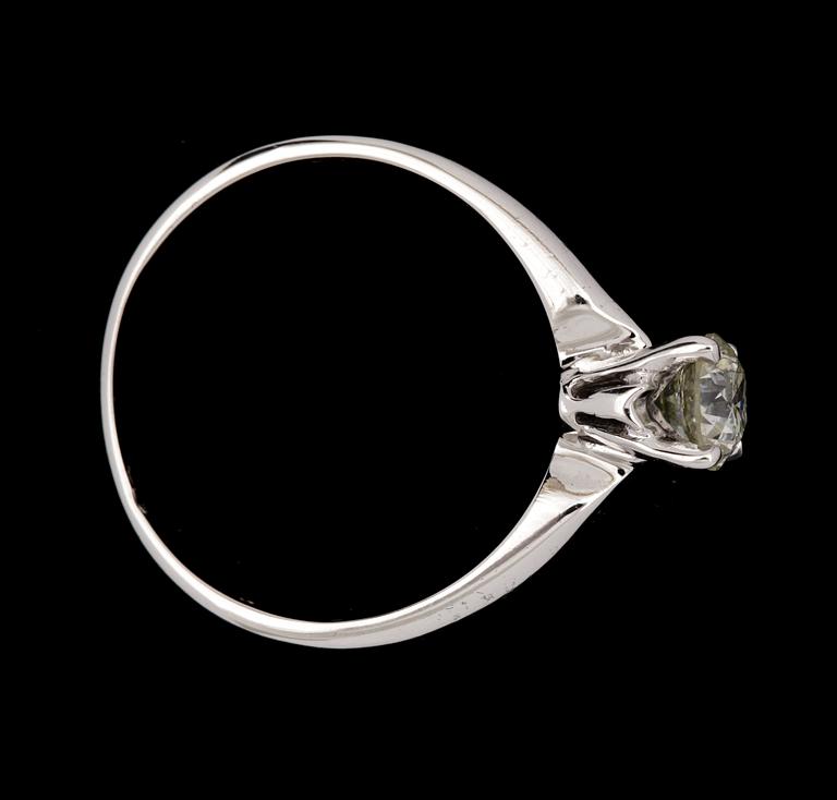 RING, 14k vitguld med briljantslipad diamant tot ca0,50ct. Vikt 1,9g.