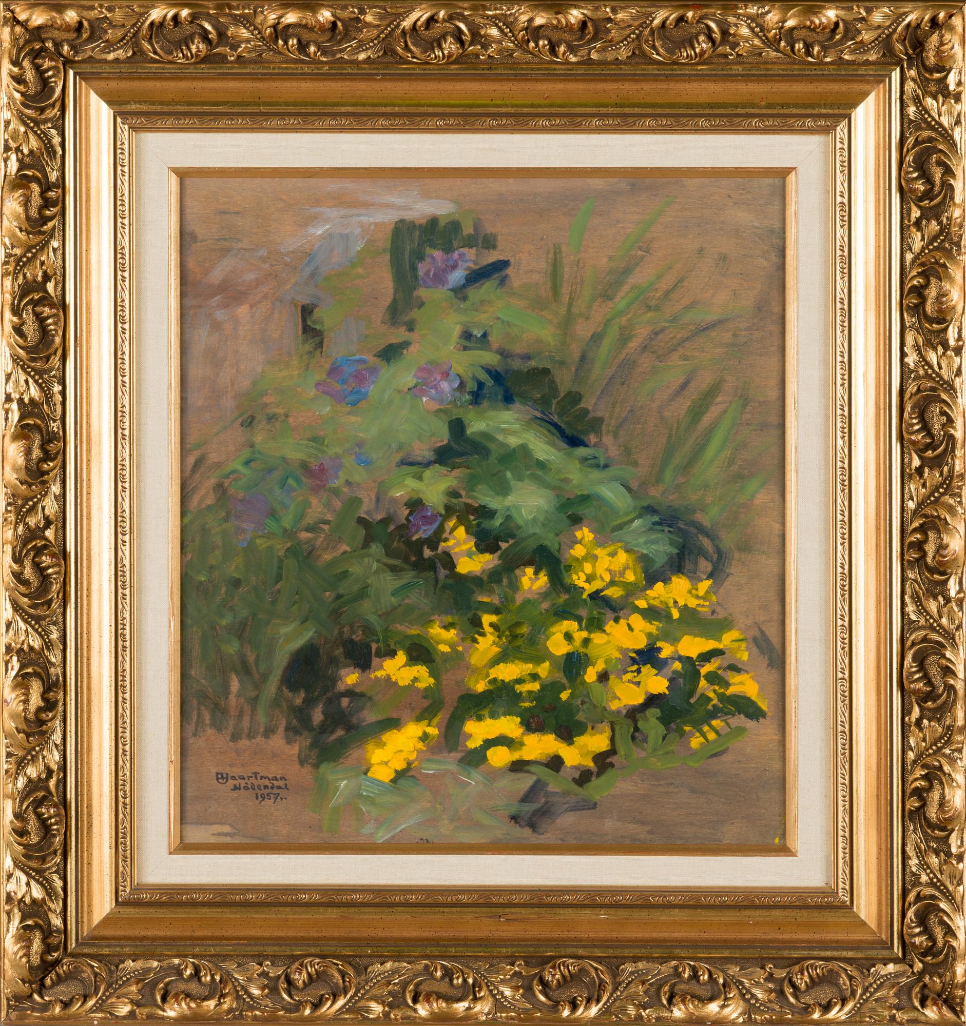 Axel Haartman, olja på pannå, signerad och daterad Nådendal 1957.