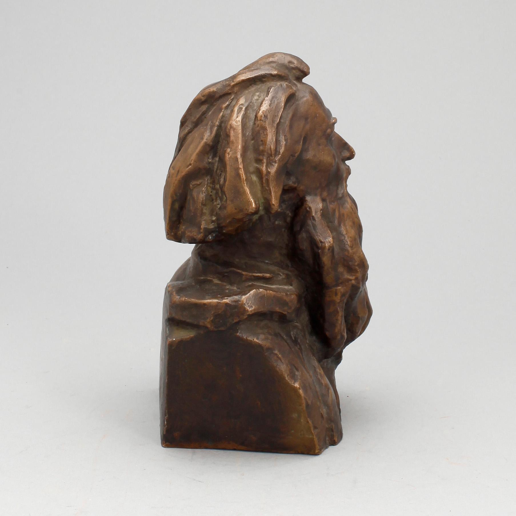 OKÄND KONSTNÄR, byst, brons, bär oidentifierad signatur. Ryssland.