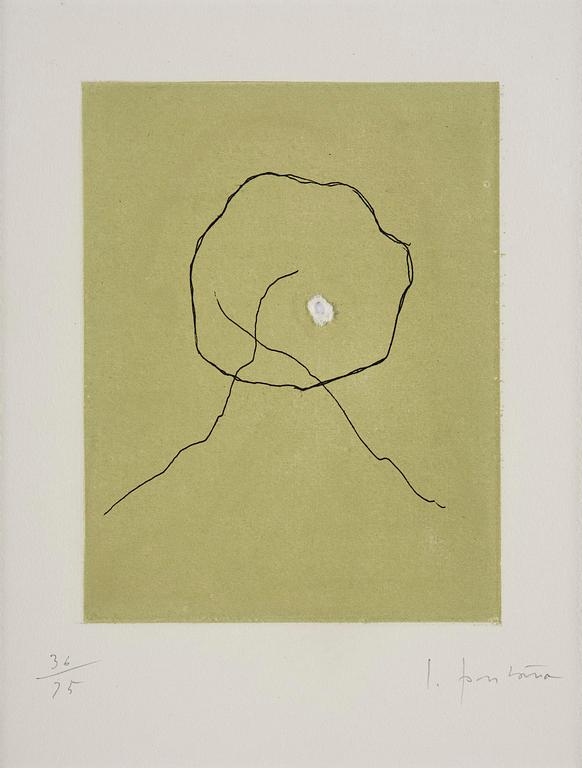 Lucio Fontana, ”Concetto Spaziale” - E-12.