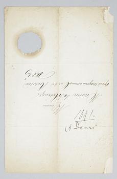 BREV, Alexandre Dumas dä (1803-1870).  Egenhändigt med signatur o dat 1841.