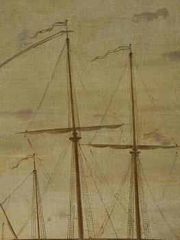 Claude Joseph Vernet, hans efterföljd, Hamnscen med båtar och figurer.