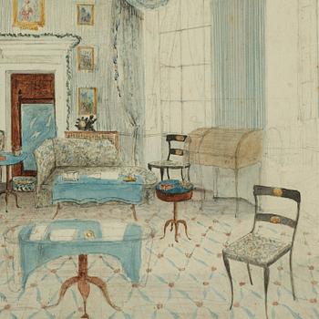 Maria Elisabeth Augusta (Lily) Cartwright, Drawing room at Aynhoe Park.