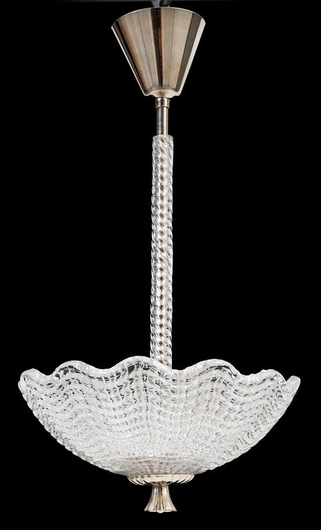 TAKLAMPA, glas, omkring 1900-talets mitt. H 55.