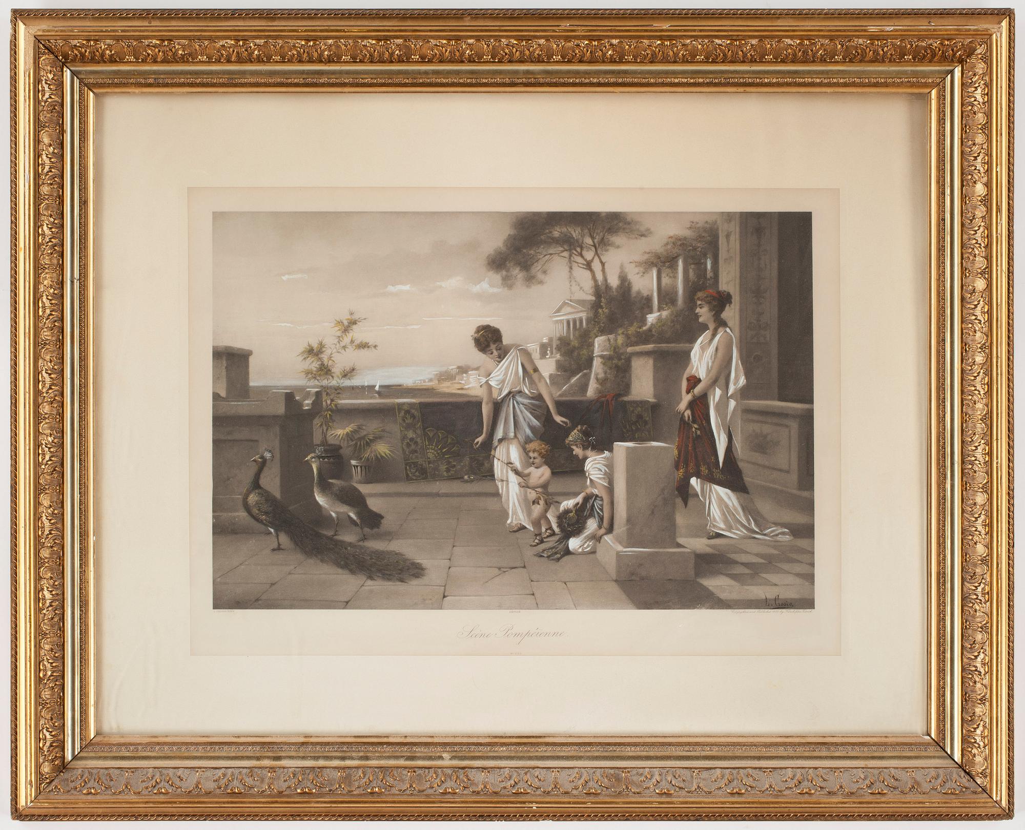 OKÄND KONSTNÄR efter Luigi Crosio, litografi. 1800-tal.