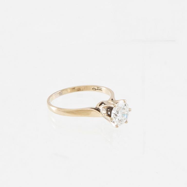 Solitaire ring 14K white gold with a diamond approx. 1.23 ct.