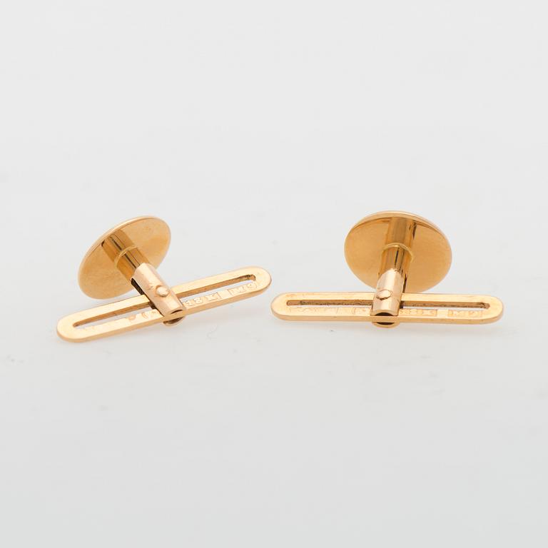 FRACKKNAPPAR, 18K guld, emalj. Sverige.