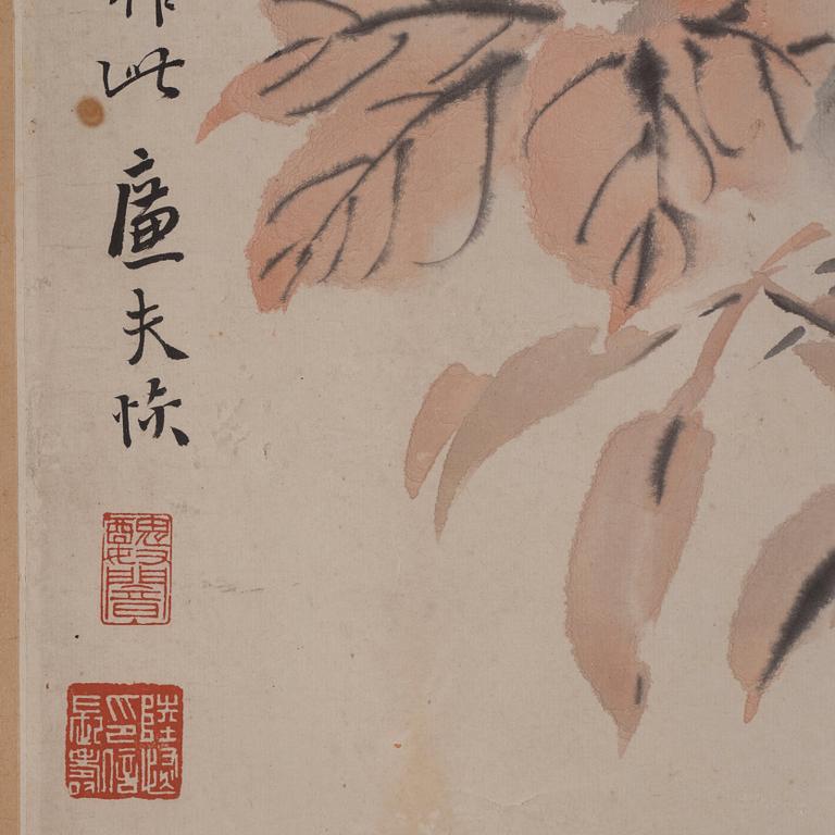 Hu Lui (1851-1920), akvarell och tusch.