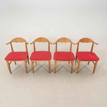 Henning Kjærnulf chairs/armchairs 4 pcs EG møbler Denmark 1960s/70s.
