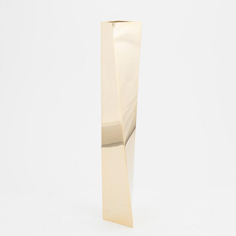 Zaha Hadid, a 'Crevasse' gold plated vase, for Alessi, Italy, 2005.