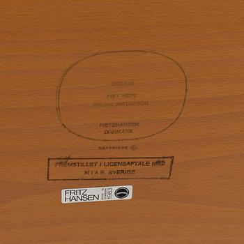 Bruno Mathsson & Piet Hein, a beech tree 'Superellips' dining table, Fritz Hansen, 1983.