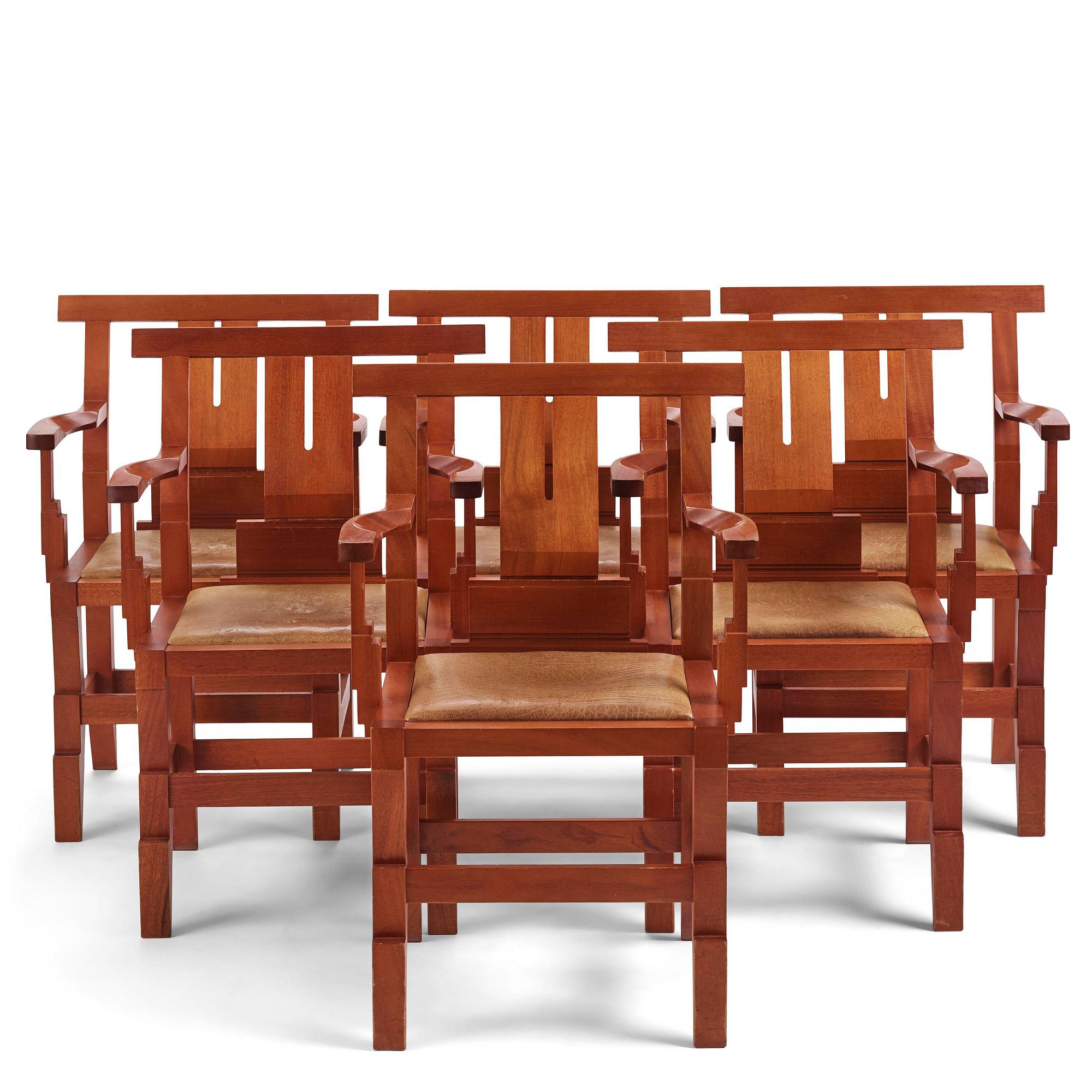 John Kandell, a set of six "Solitär" chairs, Källemo, Värnamo, post 1985.