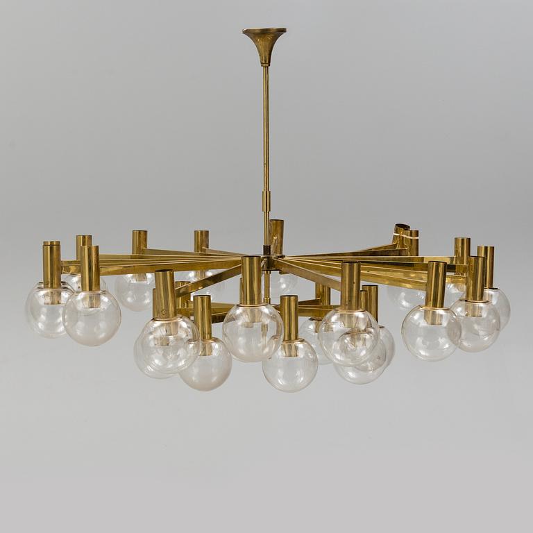 A brass ceiling light, Ott international, Germany, second half of the 20th century.