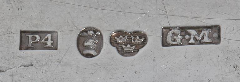 PARTI SILVER, 6 delar, England, Sverige och Danmark, 1800/1900-tal.
