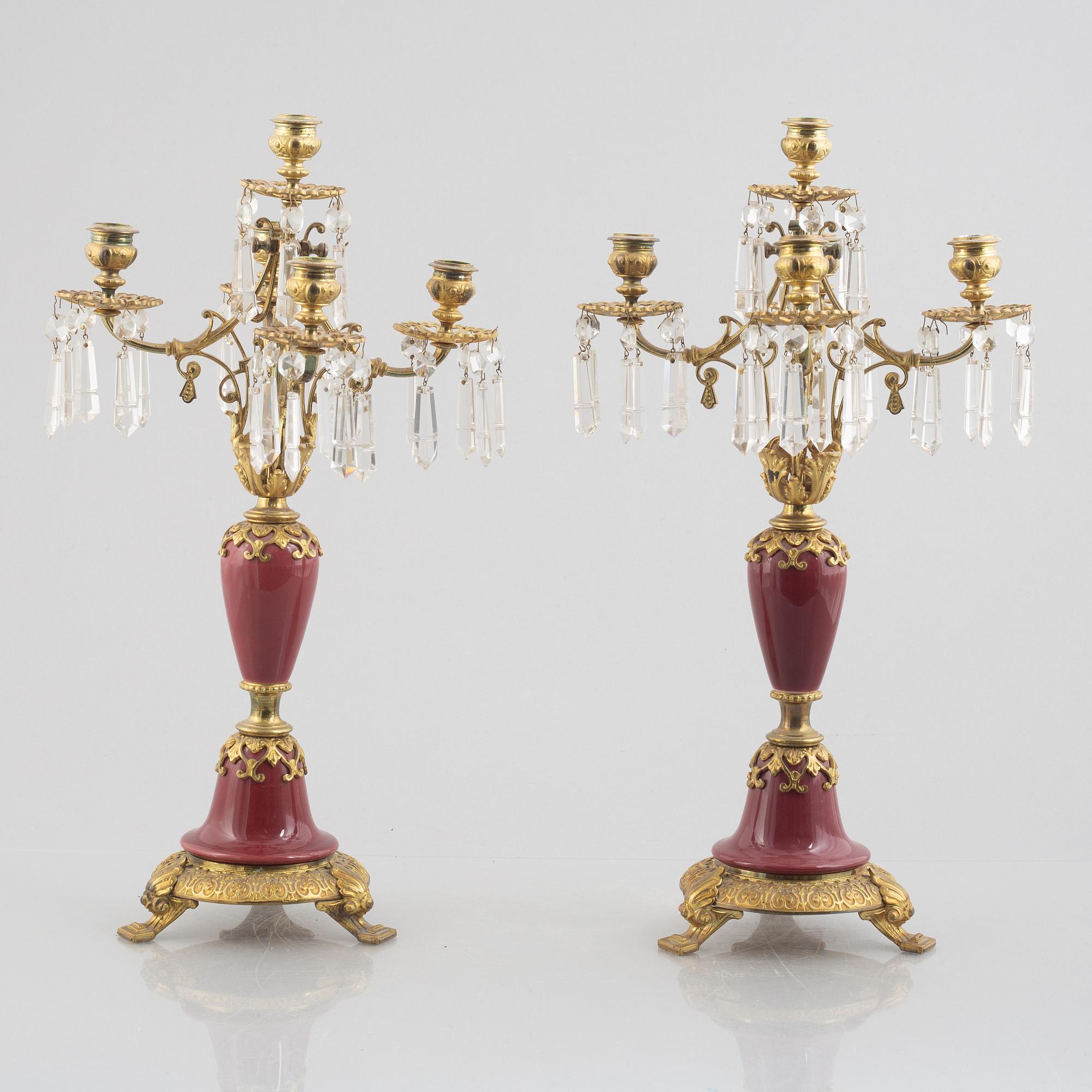 A pair of candelabra, circa 1900.