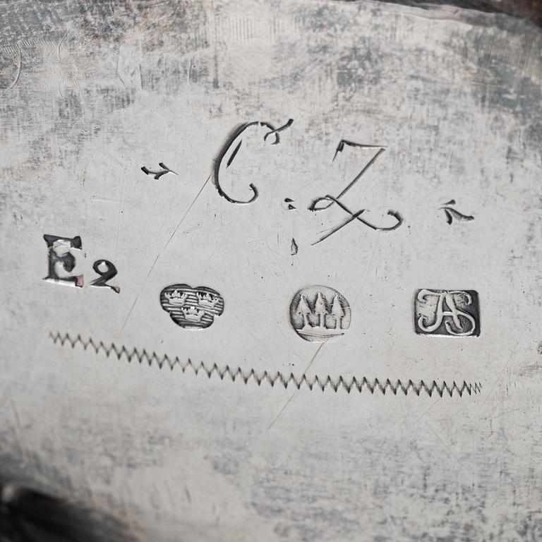 Anders Schotte, sockerskrin, silver, Uddevalla 1787. Rokoko.
