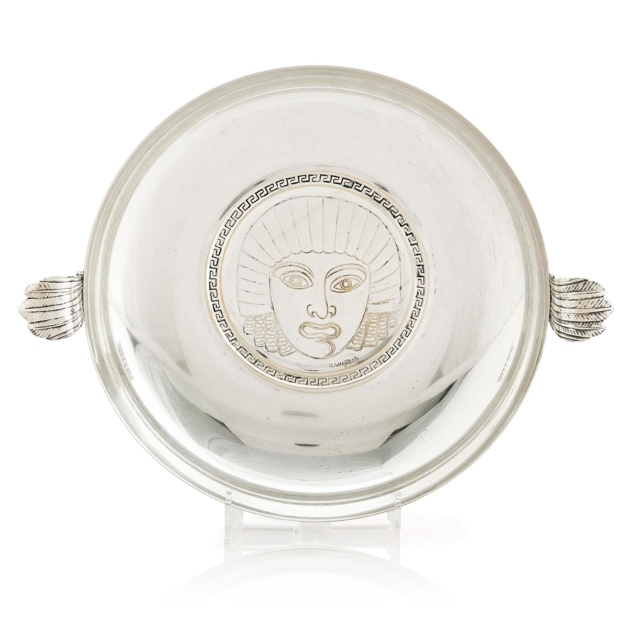 Wolter Gahn, skål, nysilver, Swedish Grace, Karl Wojtech, Stockholm, 1920-tal.