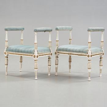 Two matched late Gustavian circa 1800 stools.