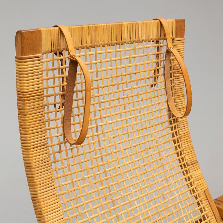 BØRGE MOGENSEN, easy chair and ottoman, "Highback Easy Chair"/"Släden", model 2254, Fredericia Stolefabrik, Denmark.