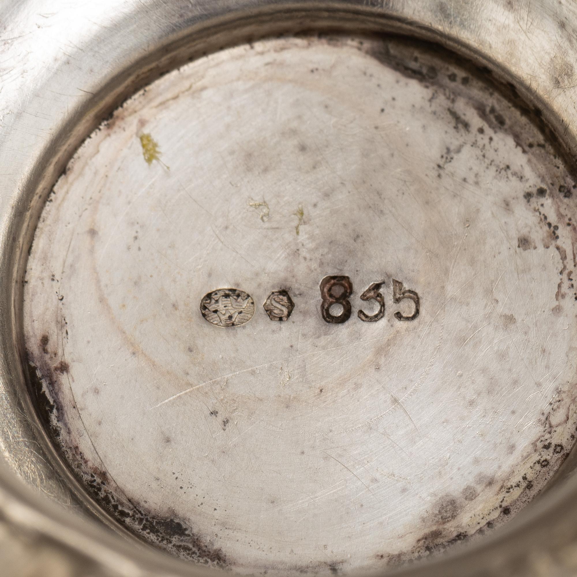 A silver jug, Swedish import marks.