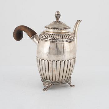 A Swedish Silver Coffee Pot, mark of Johan Petter Grönwall,  Stockholm 1833.