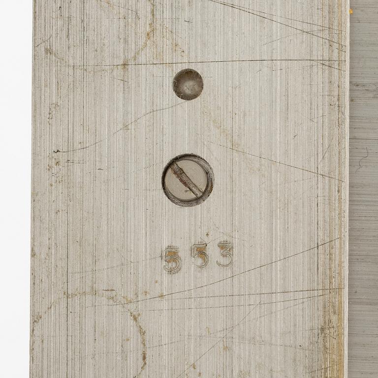 Jaeger-LeCoultre, "Double Signed Wako", table clock, 15 x 15.5 x 3 (4.5) cm.