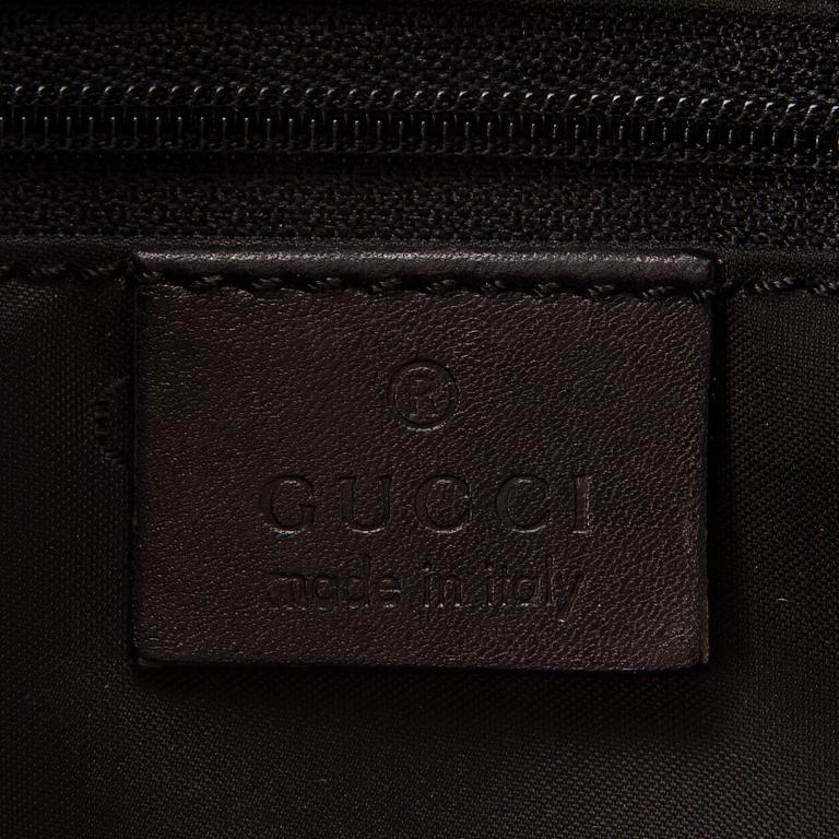GUCCI Black Leather Bamboo Bag.