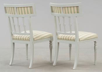 A pair of late Gustavian chairs by E Öhrmark, master 1777.