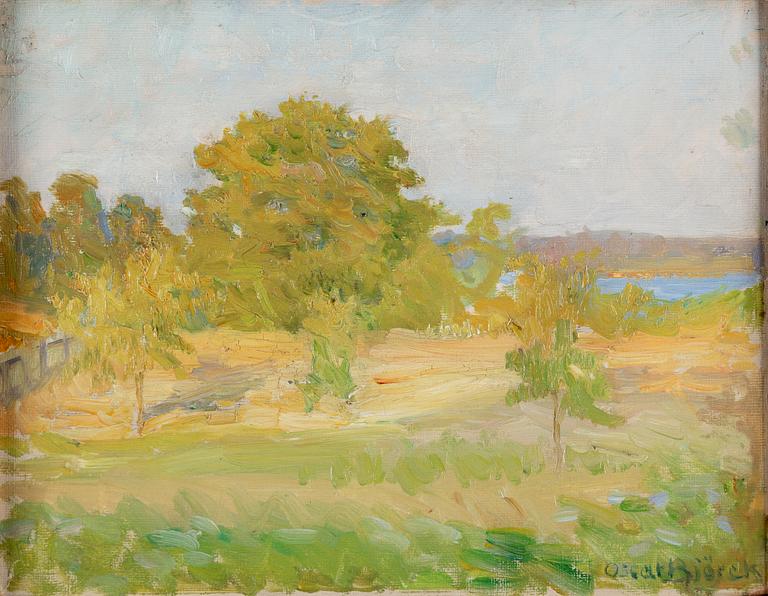 OSCAR BJÖRCK, oil on artist's panel, signed Oscar Björck.