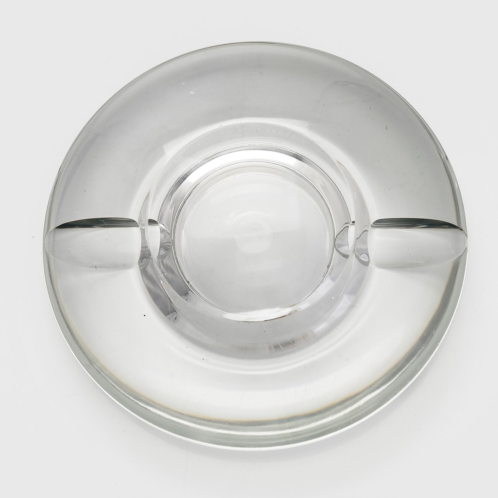 Aimo Okkolin, an ashtray, "Flying saucer" signed Riihimäen Lasi Oy A. Okkolin.