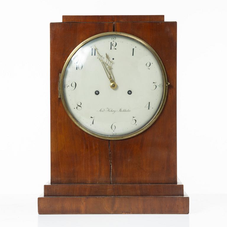 A table clock, the dial signed anders Moberg, Sweden, 19th century.