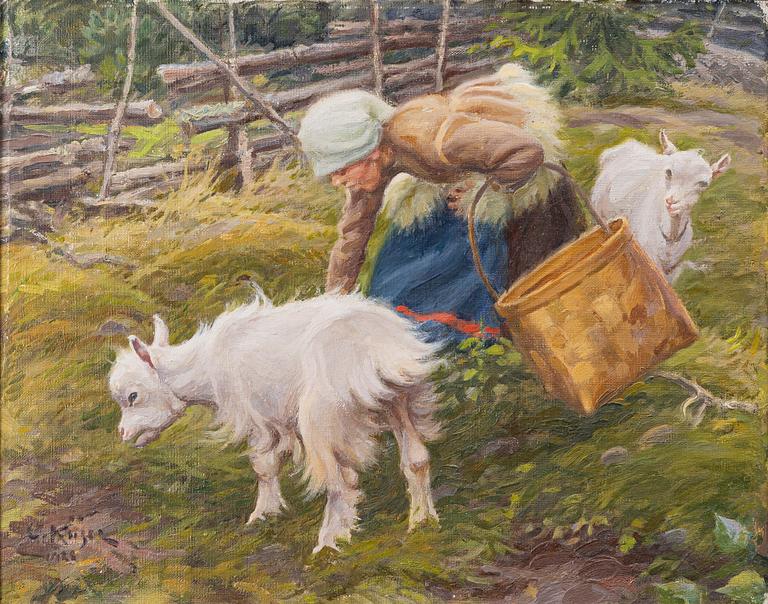 Ernst Küsel, Kvinna med killingar.