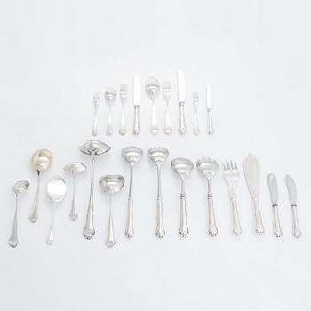 A 107-piece 'Chippendale' silver cutlery set, Kultakeskus, Hämeenlinna, Finland 1961-1974.