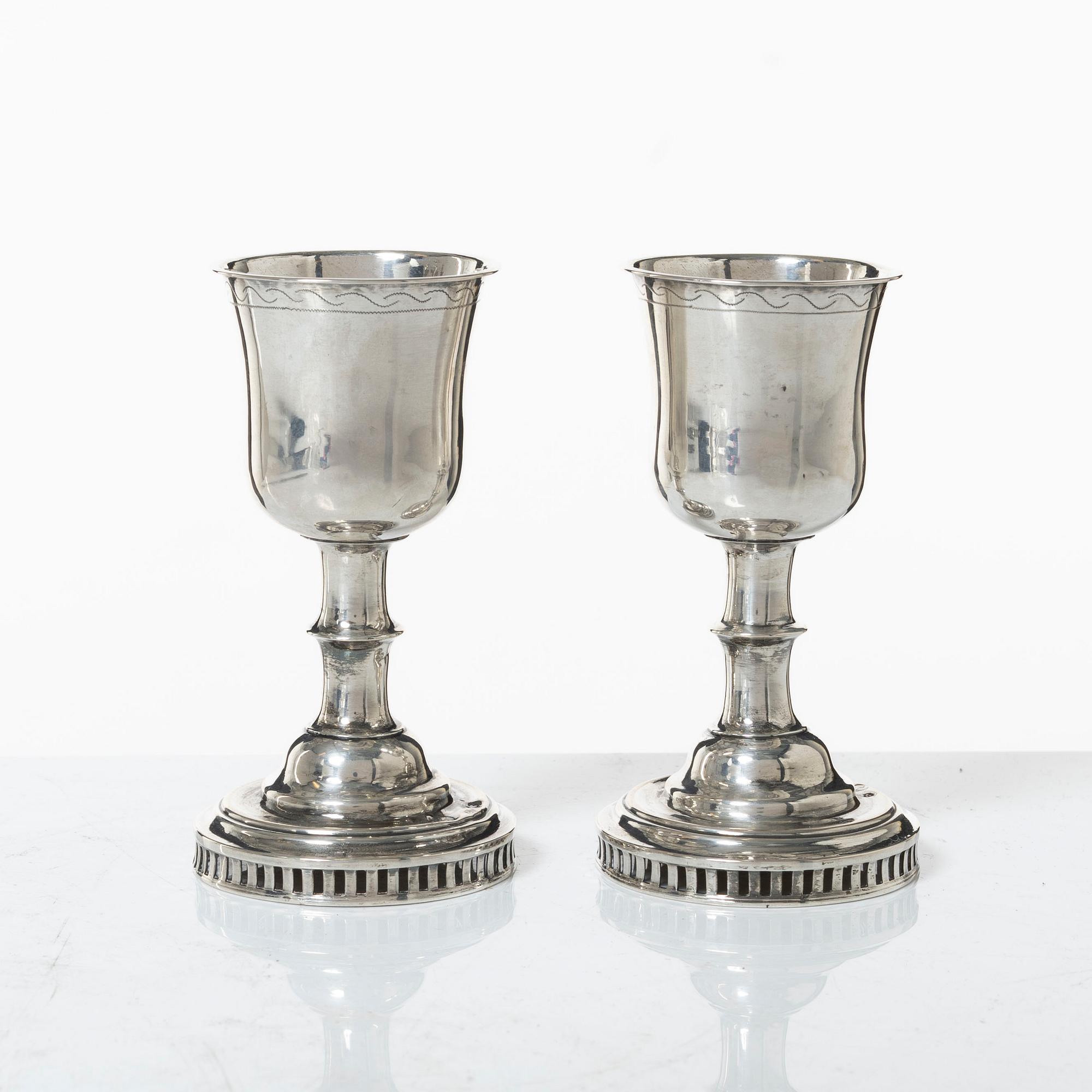 Arvid Vernström, soup ladles, a pair, silver, Eksjö 1816.