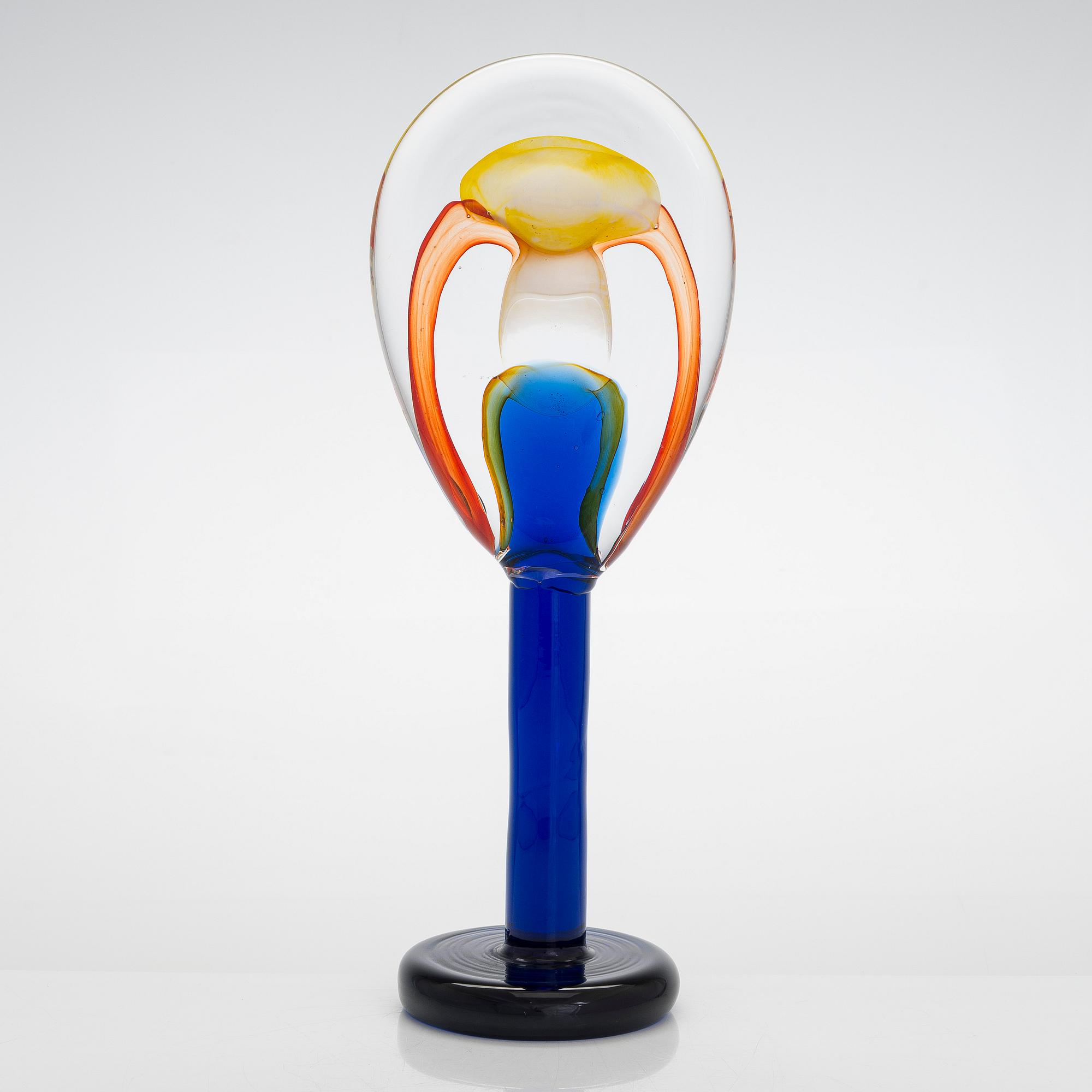 Oiva Toikka, glasskulptur, "Lollipop", signerad O. Toikka IITTALA 2016 25/100.
