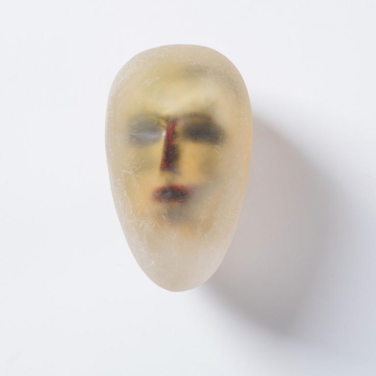 Bertil Vallien, a unique sand casted 'Head' glass sculpture, Kosta Boda, Sweden.