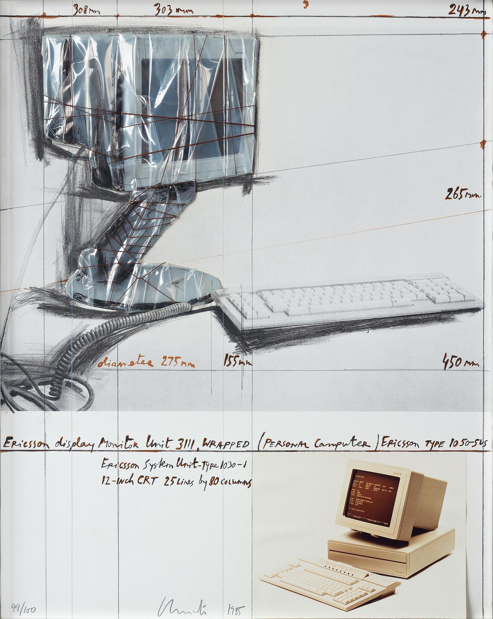 Christo & Jeanne-Claude, "Ericsson Display Monitor Unit 3111, Wrapped Project for Personal Computer".