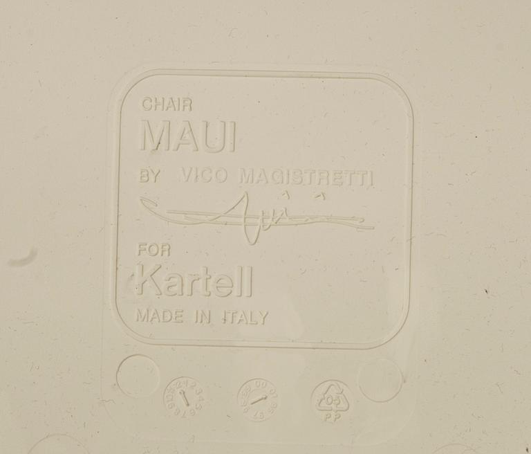 STOLAR, 6 st, "Maui", Vico Magistretti för Kartell.
