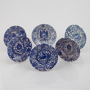 Six side plates, probably Granada, Spain, 20th century.